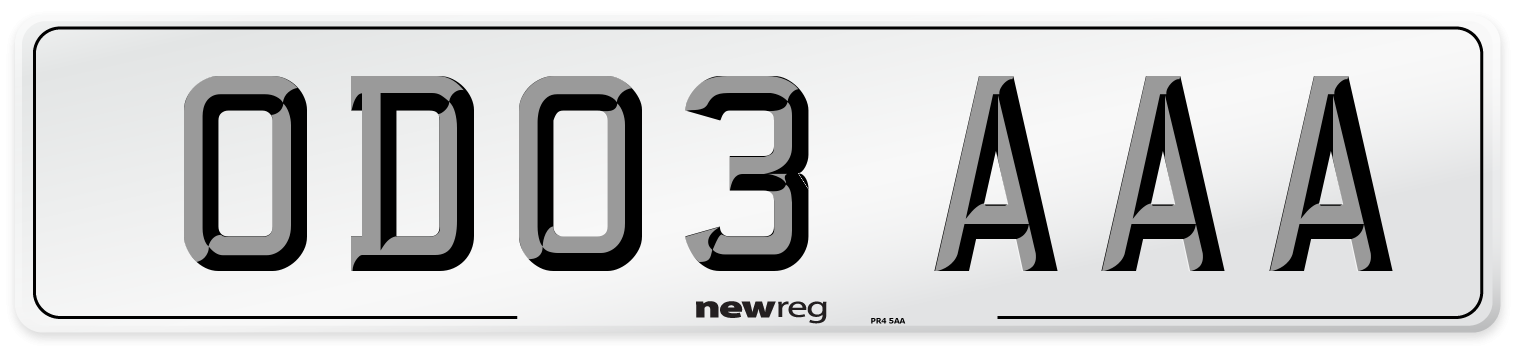 OD03 AAA Number Plate from New Reg